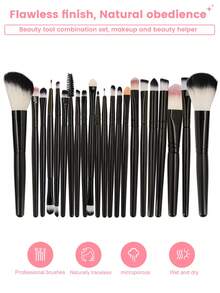 24PCS Makeup Tools Set Including:22PCS Makeup Brush Set+2PCS Triangle Powder Puffs,All-In-One & Beginner-Friendly | Travel-Ready & Gift-Ready | Perfect For Newbies/Her - Multicolor - View 7