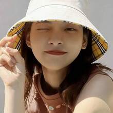 1pc Unisex Summer Travel Beach Sun Protection Hat, UV-Resistant Bucket Hat - Multicolor - View 3