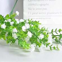 Artificial Hanging Flowers, 4pcs Fake Eucalyptus Vine Faux Flower Greenery Garland Plastic Plants For Indoor Outdoor Wall Garden Wedding Home Party Decor - 綠色 - 查看 2