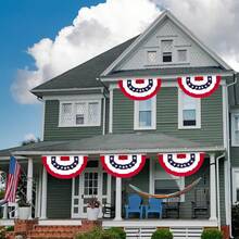3x6 Feet 250th Anniversary Large American Flags Patriotic Bunting Stars Stripes 4th Of July Pleated Fan USA Flag Banners Red White Blue Decorations For Outdoor Porch, Memorial Day, Independence Day - 查看 7