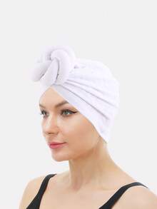 1/2pcs Women's 3D Braided Arabic Turban Hat, Versatile Headwear - White - View 13