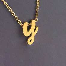 1pc Minimalist Stainless Steel 26 Initial Letter Necklace Pendant, Suitable For Commuting And Daily Wear - Yellow Gold - View 34