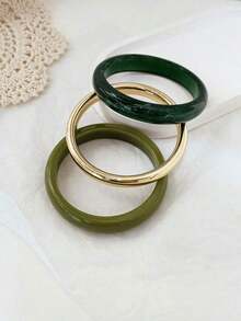 3-Piece Elegant Retro Bracelet Set, Fashionable Minimalist Design, Suitable For Daily Wear, Women's  Jewelry, Non-Inlaid, Ideal For Everyday And Party Occasions Year-Round (Premium Product) - 多色 QP - 查看 2