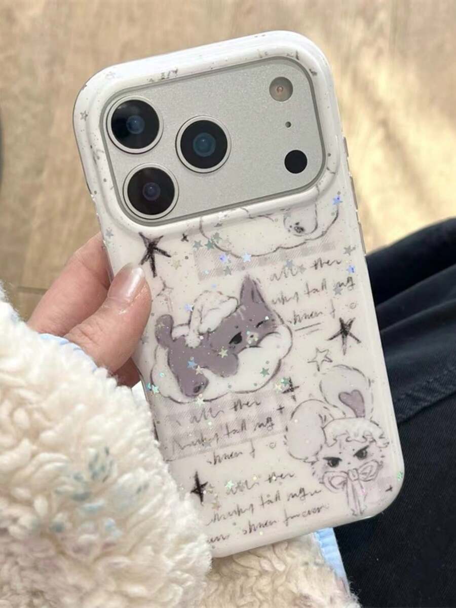 Ốp điện thoại màu pastel u ám dễ thương, tương thích với iPhone 16 Pro Max, dòng 17, 15 Pro Max, 14, ốp bảo vệ mềm mại, chống sốc, thiết kế sáng tạo dành cho nữ. - trắng - Xem 1