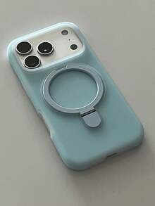 1 chiếc ốp lưng điện thoại trong suốt, mềm mại như da, có vòng kim loại giữ điện thoại, tương thích với iPhone 17 Pro Max 17 Pro 16 15 14 Pro Max Plus. - Màu xanh nhạt - Xem 3