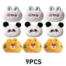 3/6/9pcs Cartoon Animal Plush Powder Puffs - Panda, Rabbit, Tiger Plush Powder Puffs, Non-Clumping Easy To Apply, Professional Setting Makeup Tool For Loose Powder/Compact Powder, Suitable For Beginners And Makeup Enthusiasts - Multicolor - View 10