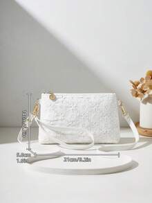 新款时尚斜挎单肩包，镂空花朵腕包，女士小方包手提包 - 彩色 - 查看 10