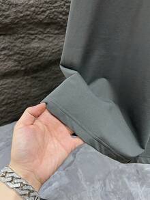 Men's Fashionable Printed Loose Short Sleeve T-Shirt | Exquisite Design | Summer Essential | Easy To Match, Showcasing Your Style - Dark Grey - View 5