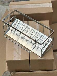 一套厨房水槽收纳架，带毛巾杆、自动沥水盘、海绵架，防锈碳钢材质，厨房水槽配件 - 彩色 - 查看 7