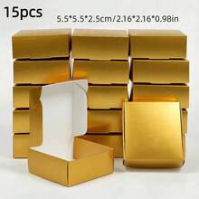 15 hộp quà mini bằng giấy Kraft trang nhã, kích thước 2.56"X2.56"X1.18"/2.16"X2.16"X0.98", thích hợp đựng mặt dây chuyền, trang sức, quà tặng Ngày Valentine, Ngày của Mẹ, đám cưới, kỷ niệm, ngày lễ, tiệc Giáng sinh. - Xem 17