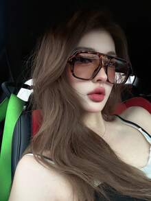 1副时尚复古高端棕色渐变双梁眼镜 - 彩色 - 查看 3