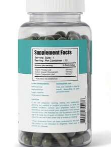 |    Chlorophyll Capsules - 30 Vegan Capsules For Detox, Digestion, Gut Health, Skin Support, And Oily Skin - Natural Energy Booster (200 Mg) (100mg) (200mg) - 1 cái - Xem 2