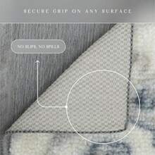 Maples Rugs - Alfombras de Damasco floreciente Fabricadas en Estados Unidos Lavable Antideslizante para Interiores para Entrada vestíbulo Cocina y baño 1 pies 8 x 2 pies 10 Gris/Azul - Rectangular de 210 x 16 - Ver 6