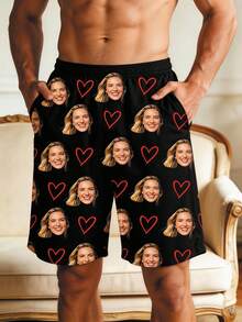 Customized Photo Home Pants For Husbands And Boyfriends, Printed Pattern Loungewear, Anniversary Gift - Multicolor - View 4