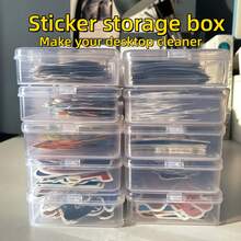 1/4/6pcs Square Transparent Sticker Storage Box, Desktop Organizer, Transparent Plastic Sorting Storage Box, Dust-Proof Accessory Storage Box, Sticker & Small Item Sorting Storage Box, Art Supplies Storage - Multicolor - View 2