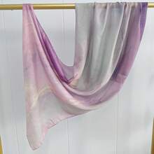 1pc Tie-Dye Casual Polyester Printed Scarf, All Season - Lilac Purple - View 11