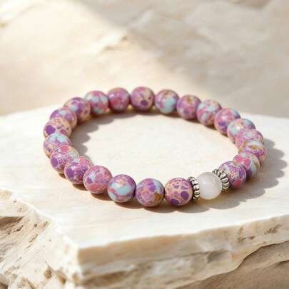 抗焦虑水晶手链 - 天然石珠，舒缓焦虑、担忧和恐惧