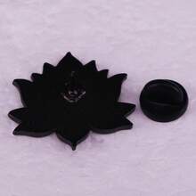 Yoga Lotus OM Lapel Hard Enamel Pin Spiritual Badge Jewelry Decoration - 黑 - 查看 2