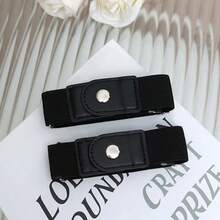 2pcs Unisex Elastic Waist Belt Without Buckle - Multicolor - View 12