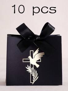 10 hộp trang trí hình thánh giá, với họa tiết thánh giá vàng và hoa văn, được buộc bằng ruy băng và gói theo chủ đề tôn giáo, thích hợp cho Lễ Phục Sinh, Đám cưới, Ngày của Mẹ, Lễ Rước Lễ lần đầu, Lễ Rửa Tội và làm quà tặng đám cưới. - nhiều màu - Xem 20