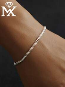 SYMFNY 1 chiếc vòng tay bạc sterling 925 cao cấp tối giản kiểu mắt xích , phù hợp cho nữ giới đeo hàng ngày khi đi làm và trong những dịp thường nhật. - Vòng đeo tay - Xem 2