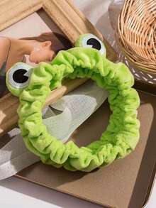 5pcs/Set Women's Daily Makeup Headband & Hair Clip Set, Cartoon Frog Headband, Cloud Headband & Frog Bracelet Headband Set - Mint Green - View 3