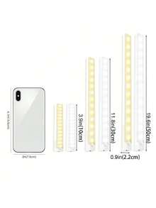 1 pieza Luz de gabinete con sensor de movimiento LED - Luz de armario y luz nocturna recargable magnética - Decoración del hogar y accesorio de cocina autoadhesivo, adecuado para cocina, dormitorio, gabinete, armario, escaleras, iluminación de pasillos (Tamaño: 10/20/30/50cm) - Luz multicolor - Ver 8