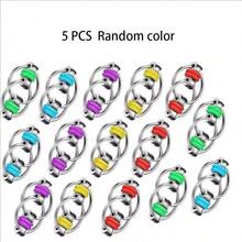 1/2/5pcs Stress Relief Chain, Anti-Pressure Keychain, Rotating Disc, Flip Chain, Office Desk Pressure Relief Toy, Birthday Party Small Gift - Multicolor - View 11