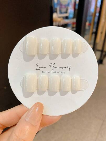 10片手工制作美甲贴片，情人节礼物，春夏美甲，圆形美甲，春季美甲，按压式美甲，短款按压式美甲，假指甲，短款美甲，亚克力按压式美甲，手工按压式美甲，可拆卸可重复使用