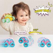 Monster Truck Toys For Ages 2-4, Friction Cars For Toddlers 1-3 Push And Go 360° Rotating Stunt Car For 2+ Year Old Boys Girls Gifts (2 Pack - Random Color) - Multicolor - View 5