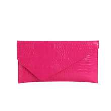 Fashion Retro Envelope Bag 2026 New Women's Wallet Casual Phone Bag Simple Large Capacity Handbag Solid Color Alligator Embossed Clutch - Hot Pink - View 13