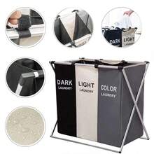 Multifunctional 3-Tier Folding Laundry Basket For Home Storage - 3 Divisórias - View 1