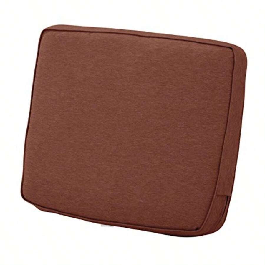 Classic Accessories Montlake - Cojín de Respaldo para Patio de 21 x 20 x 4 Pulgadas Color Rojo Henna Jaspeado Cojines de sofá para Exteriores - jaspeado henna - Ver 1