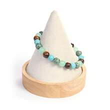 虎眼石与蓝玉髓手链，波西米亚风优雅珠宝，女士珠宝，完美礼物 - 多色 - 查看 5