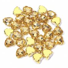 30pcs/Pack Stainless Steel Gold Base Acrylic Peach Heart-Shaped Four-Hole Claw Rhinestones, Fashion Elegant Gift Accessories, Suitable For Bags, Bracelets, Hair Accessories, DIY Jewelry Making Fasteners - Four-hole Claw Drill - View 12