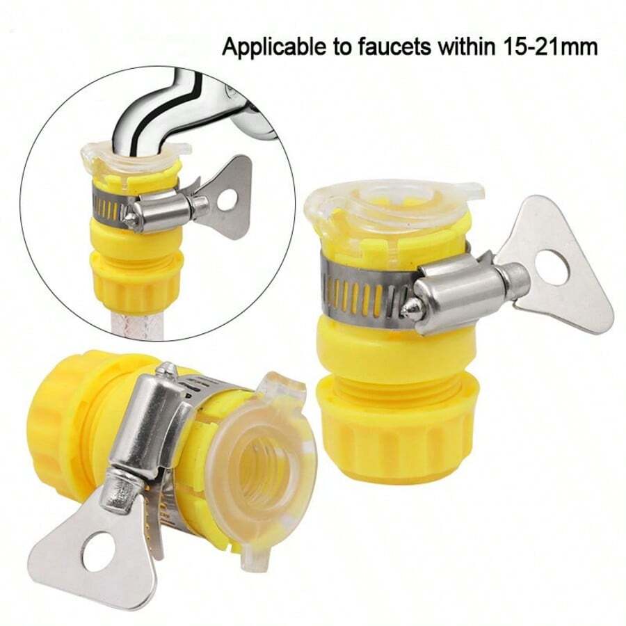 1-Pack Universal Faucet Adapter For Garden Hose With Control Valve Switch, Multifunctional Plastic Connector For Irrigation Systems, Suitable For Standard European And American Threads - Connector - View 1