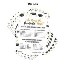 Class Of 2026 Graduation Bingo Game Set, Graduation Party Interactive Cards, Paper Printed Game Props, For 2026 Graduation Gathering Ceremony Events, Multi-Player Party Tabletop Games, Party Decorations Entertainment Supplies - Style 1 - View 12