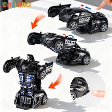 unilabo Juguete de coche deportivo transformable: Coche de carreras deslizante con propulsión por inercia, vehículo robot 2 en 1 con transformación automática - ¡Excelente regalo creativo para niños! - Multicolor - Ver 6