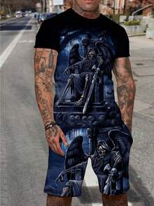 Men T-Shirt Co-Ords - Mixed Colors - View 1