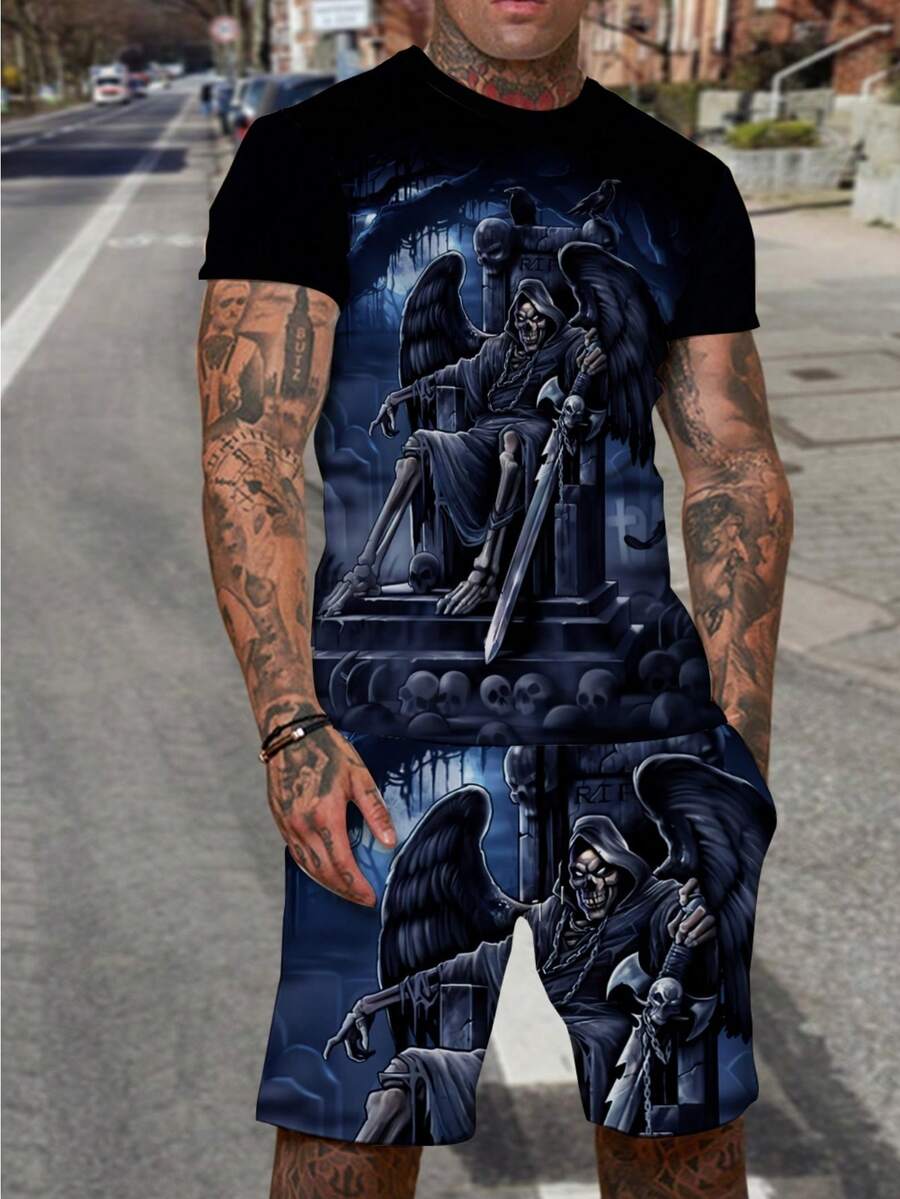 Men T-Shirt Co-Ords - Mixed Colors - View 1