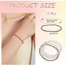 PATIKIL - Bohemian Stackable Bracelets With Glass Beads, 44331957 - Orange - View 2