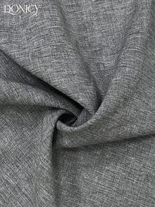 DONICY 经典灰色直筒裤，女士中高腰拉链裤，带侧袋，时尚商务休闲裤 - 灰色 - 查看 4