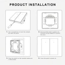 EU Standard ZigBee Smart Wall Switch - 1/2/3/4 Gang, No Neutral Wire Required, Quick Modular Installation, Tempered PC Panel, 600W Per Gang, Compatible With Alexa/Tuya/Smart Life App For Remote Control, Scheduling, Backlit Switch, Requires Gateway - Multicolor - View 12