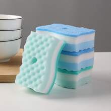 4 miếng bọt biển lau chùi hai mặt, dùng cho nhà bếp, phòng tắm, nhà cửa, đồ dùng gia đình - A - Xem 16