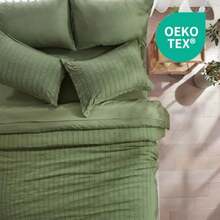 Queen Comforter Set 7 Pieces Olive Green Seersucker Bed in a Bag with Comforter and Sheets All Season Bedding Sets with 1 Comforter 2 Pillow Shams 2 Pillowcases 1 Flat Sheet - 01 Verde oliva - Ver 5