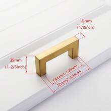 1 tay nắm tủ màu đen, tay nắm tủ bếp hình chữ T và hình vuông bằng thép không gỉ màu đen mờ, phụ kiện nội thất, tay nắm cửa tủ, tay nắm ngăn kéo tủ quần áo, tay nắm tủ. - Vàng - Xem 3