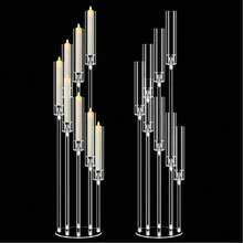 Giá đỡ nến acrylic trang trí bàn tiệc, giá đỡ nến pha lê 5 nhánh với chao đèn và thân nến acrylic, chân nến nhọn, thích hợp cho đám cưới, tiệc tối và các buổi họp mặt, phù hợp với nến đường kính 2.2cm (trong suốt, 1 chiếc) - 1PC - Xem 2