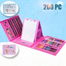 42pcs/86pcs/150pcs/208pcs Watercolor Pen Set, Pencil Set, Learning Drawing Tool Kit, Student Watercolor Pen Crayon Supplies Set, Watercolor Paint, 208pcs Set Includes Drawing Board, Writing Tools, Art Supplies, Holiday Gift (Packaging Box Design Sent Randomly) - Multicolor - View 3