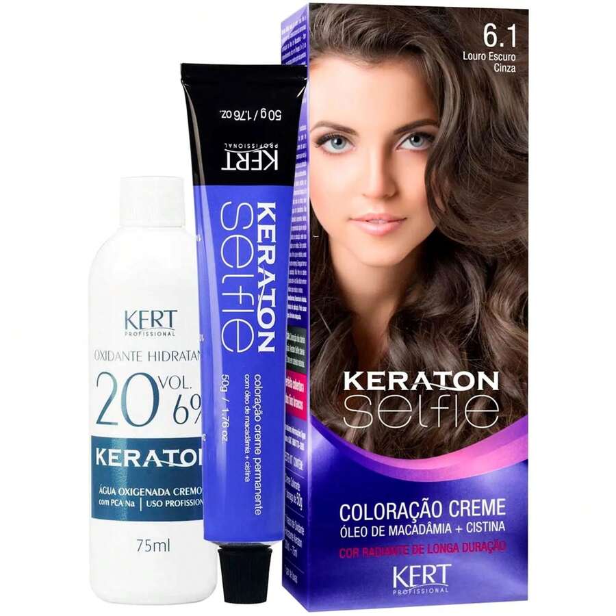 Keraton Selfie Hair Dye - Full Gray Coverage - Choose Your Color - 6.1 DARK ASH BLONDE - View 1