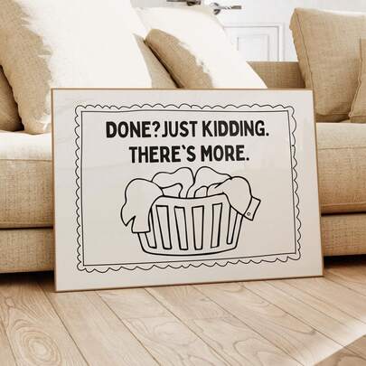 1 pieza, Arte de pared en lienzo, Arte de pared enmarcado, ¡Solo bromeando! Diseño de cesta de ropa, Decoración divertida para el cuarto de lavado, Diseño divertido de baño, Decoración de pared imprimible, Diseños juguetones, Decoración rústica de baño, Póster de decoración de granja, Decoración de apartamento moderno, Decoración de habitación, Estética, Decoración de dormitorio, Decoración de sala de estar, Decoración de cocina, Decoración de comedor, Decoración de apartamento, Decoración de hogar con estilo